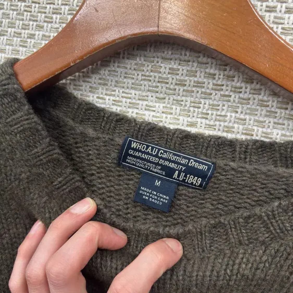 후아유 카키 캐주얼 니트 M M08486 상품이미지3