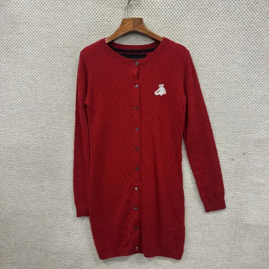 티니위니 레드 울 캐시미어 니트 롱 가디건 FM M08488 상품이미지1