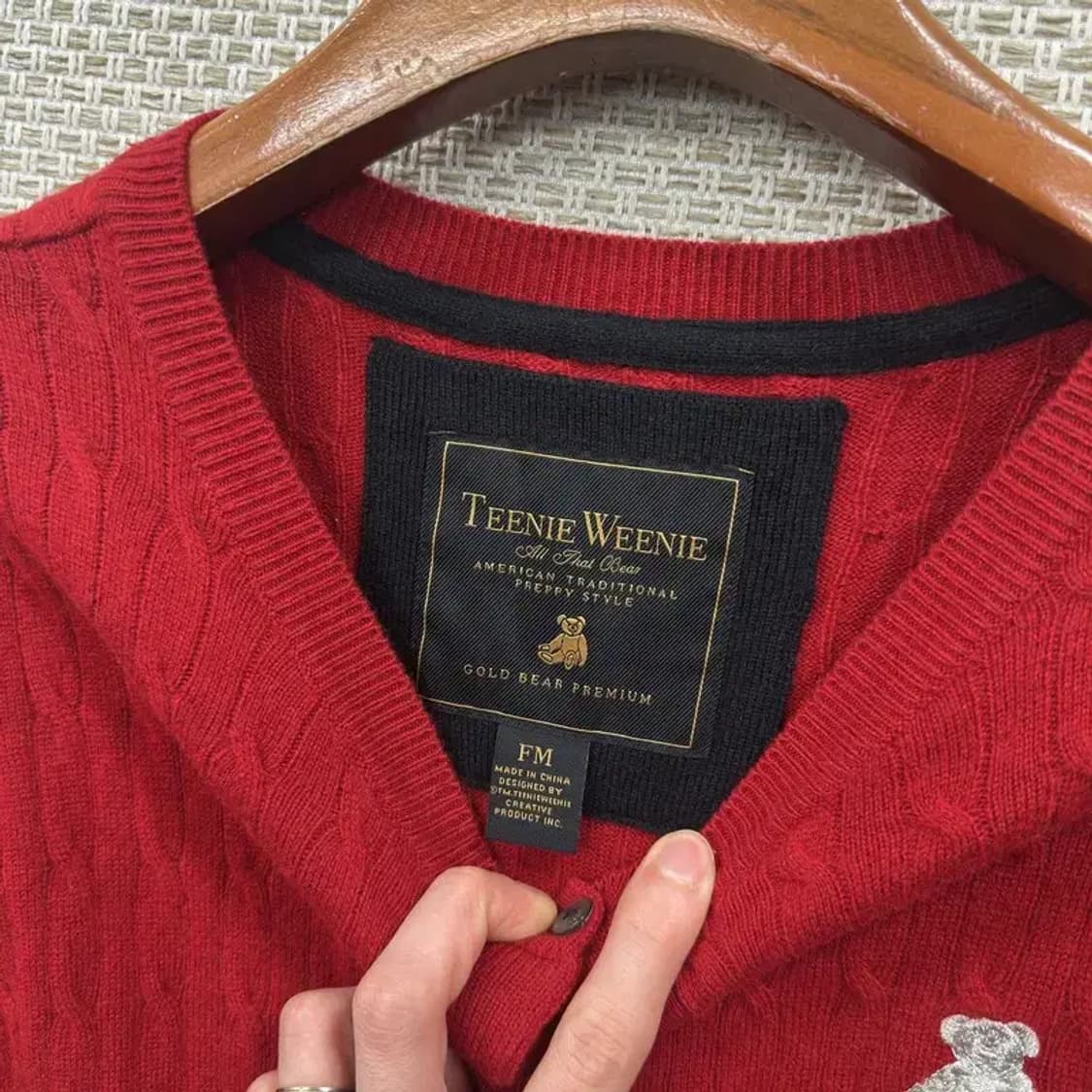 티니위니 레드 울 캐시미어 니트 롱 가디건 FM M08488 상품이미지3