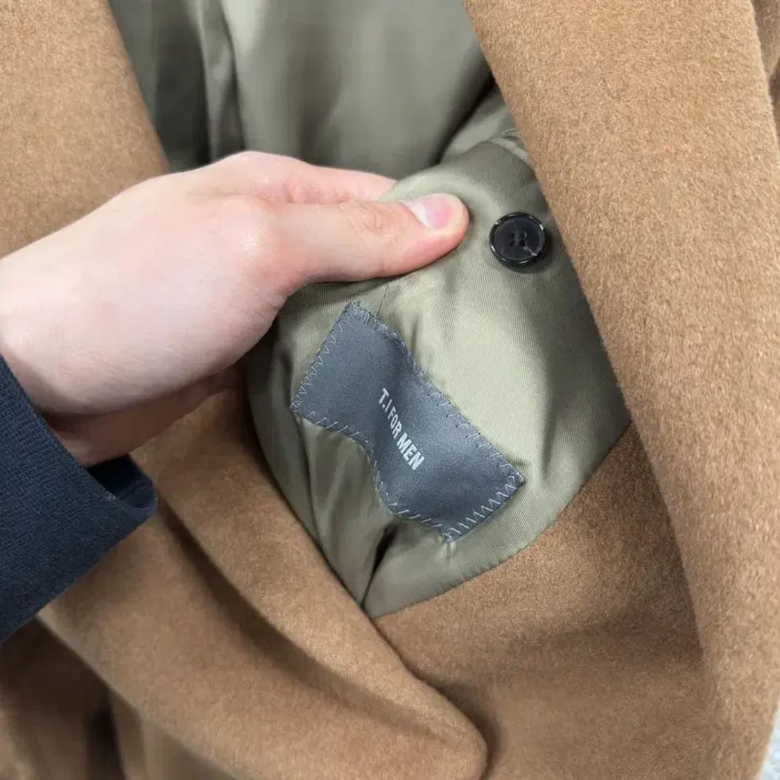 티아이포맨 캐주얼 버튼 울 코트 L M08621 상품이미지3