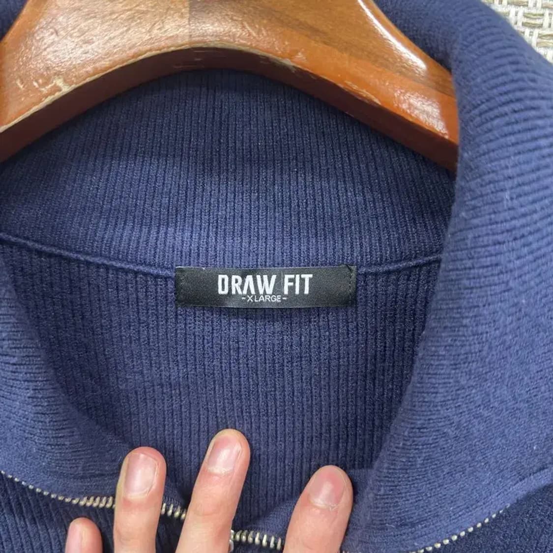 드로우핏 캐주얼 카라 울 니트 집업 가디건 XL M08638 상품이미지3