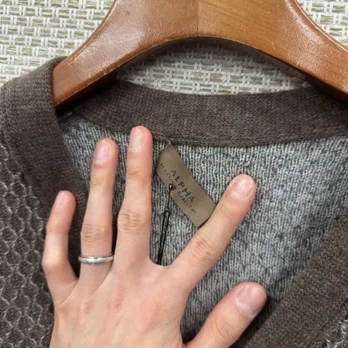 빈티지 캐주얼 브이넥 울 캐시미어 니트 가디건 95 M08637 상품이미지3