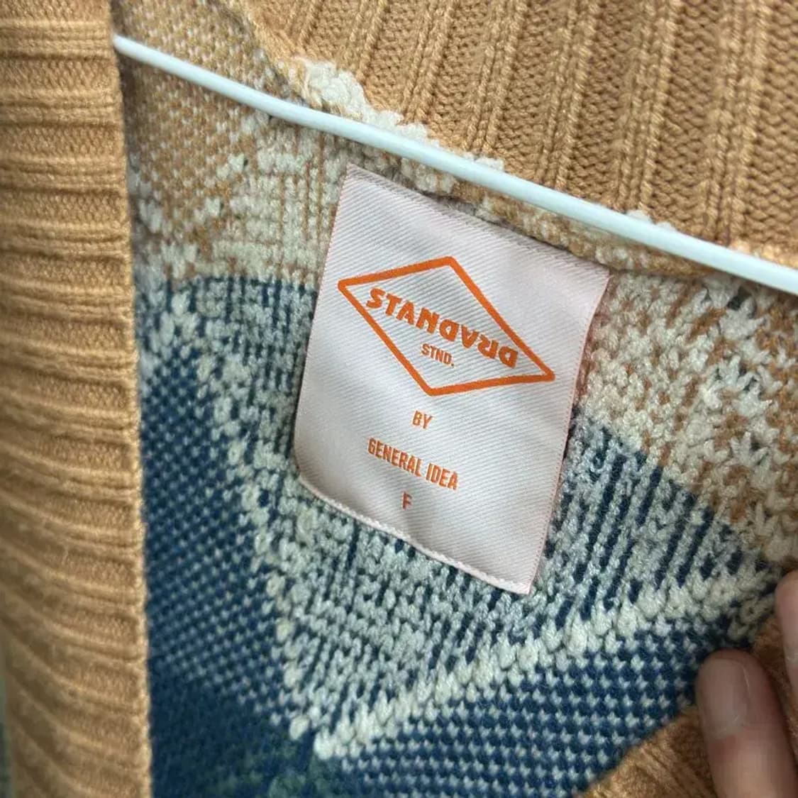 제너럴아이디어 캐주얼 아가일 니트 롱 가디건 F M08642 상품이미지3