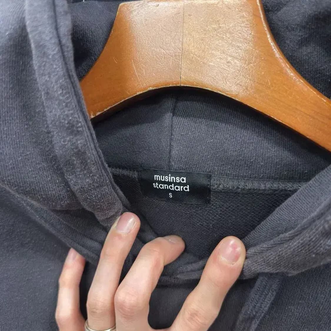 무신사스탠다드 캐주얼 무지 후드티 S M08635 상품이미지3