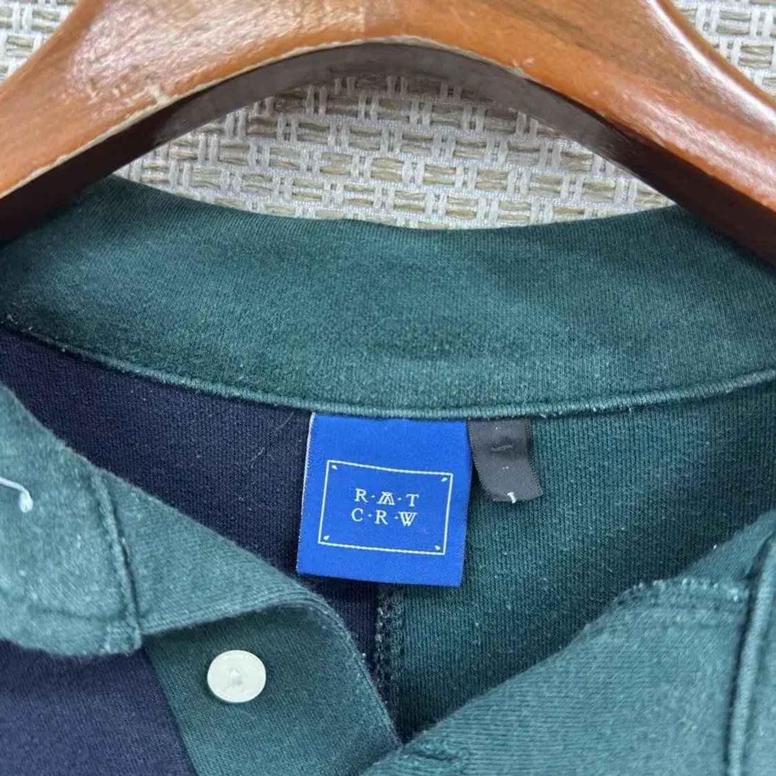 로맨틱크라운 자수 캐주얼 체크 카라 오버핏 맨투맨 L M08781 상품이미지3