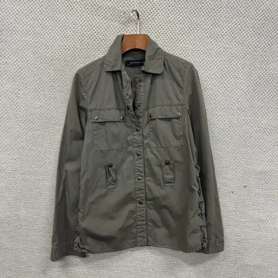 자라 카키 캐주얼 투포켓 자켓 S M08797 상품이미지1