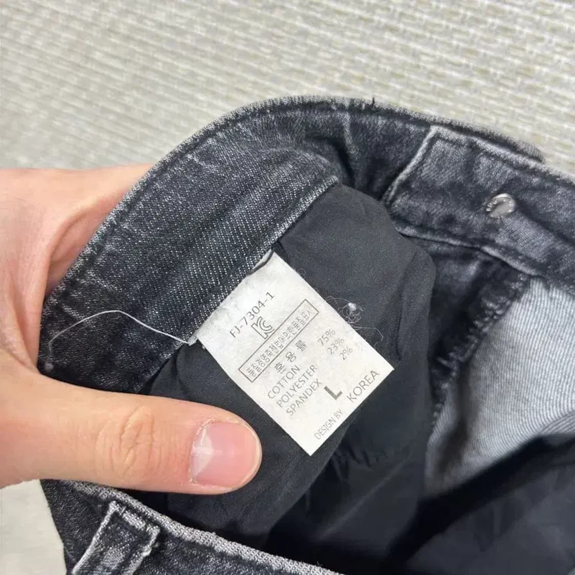 빈티지 워싱 데님 흑청 청바지 L M08807 상품이미지3