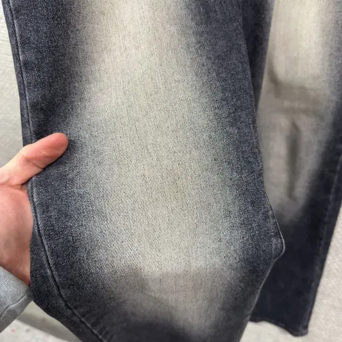 빈티지 워싱 데님 흑청 청바지 L M08807 상품이미지4