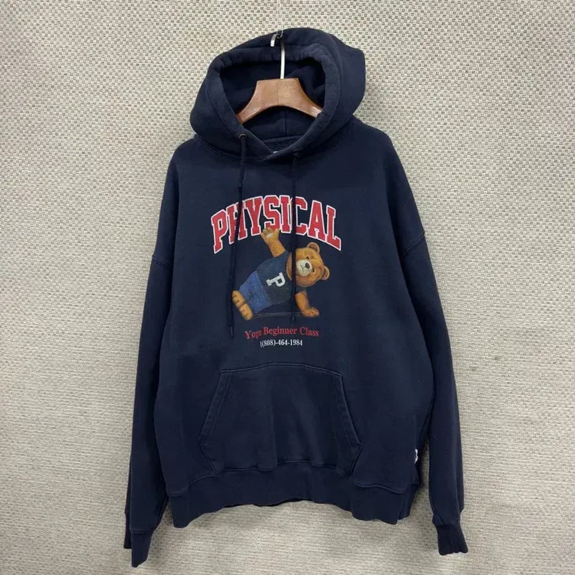 핍스 곰돌이 프린팅 캐주얼 약기모 후드티 L M08791 상품이미지1