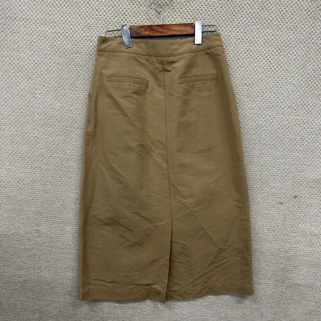 빈티지 베이지 뒷절개 치마 롱 스커트 M M09090 상품이미지2