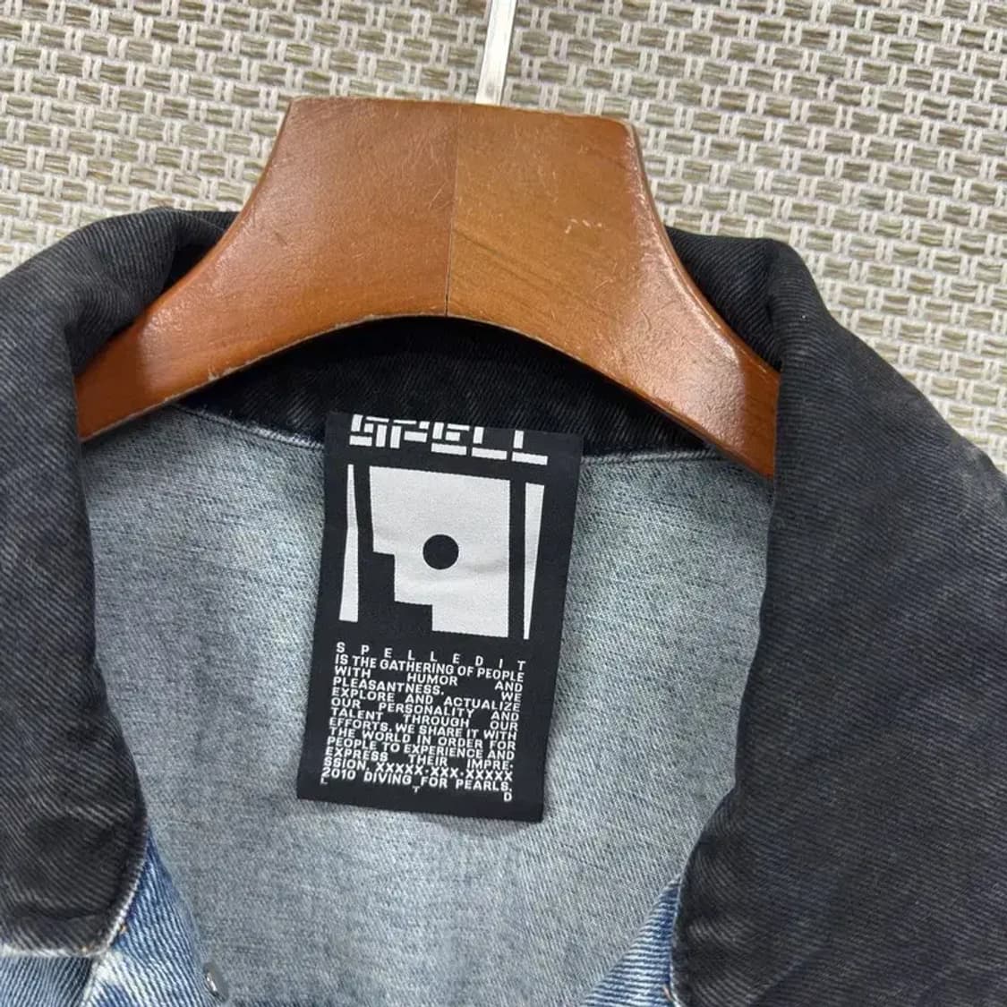 빈티지 워싱 카라 배색 데님 자켓 110 M09076 상품이미지3