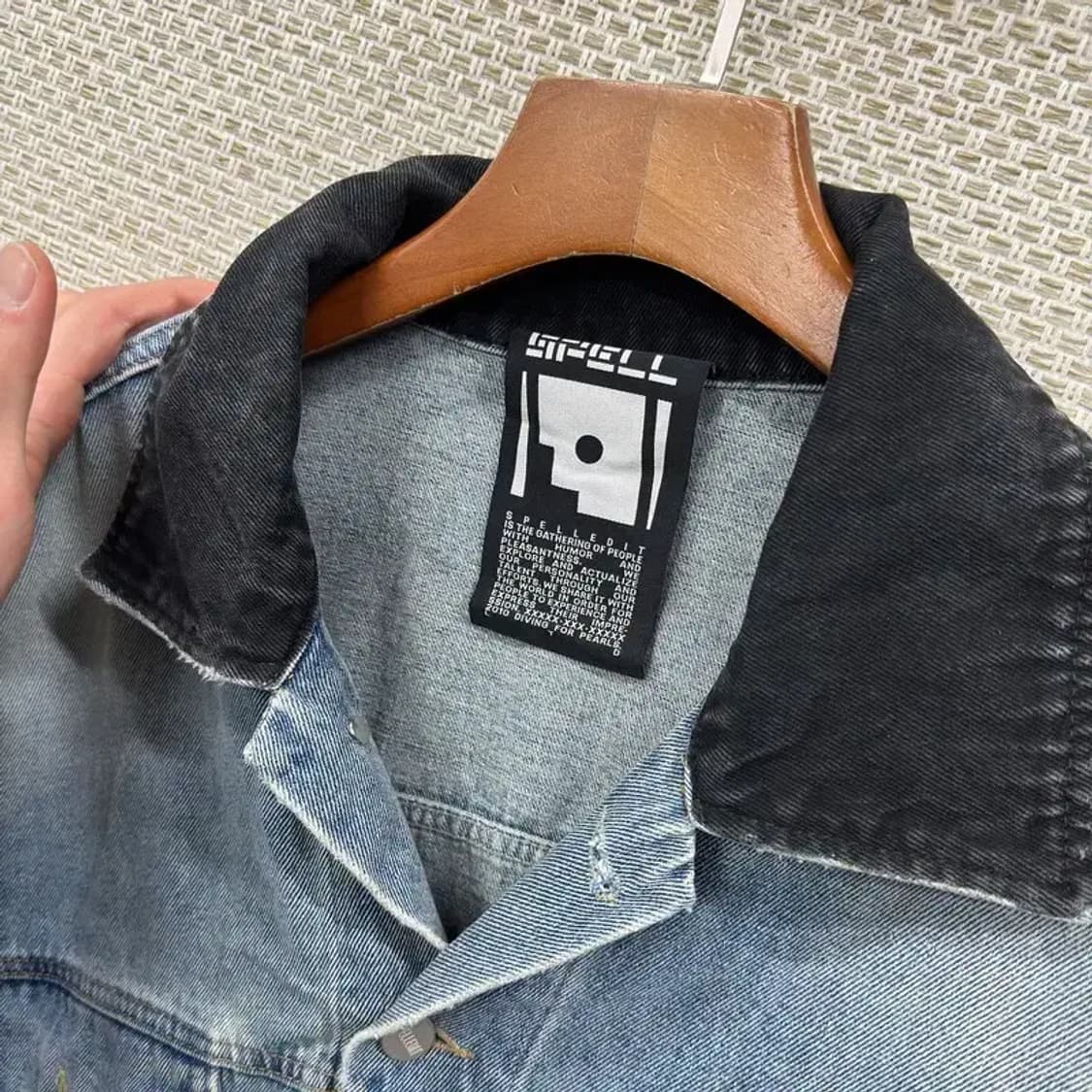 빈티지 워싱 카라 배색 데님 자켓 110 M09076 상품이미지6