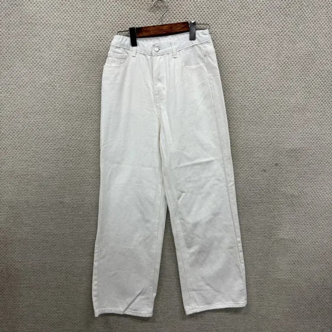 스탠다드 화이트 와이드팬츠 데님팬츠 M M09096 상품이미지1