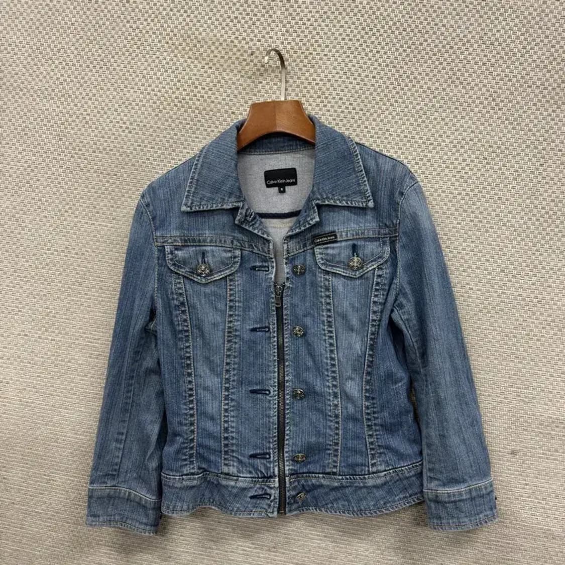 캘빈클라인 캐주얼 데님 크롭 집업 자켓 S M09083 상품이미지1