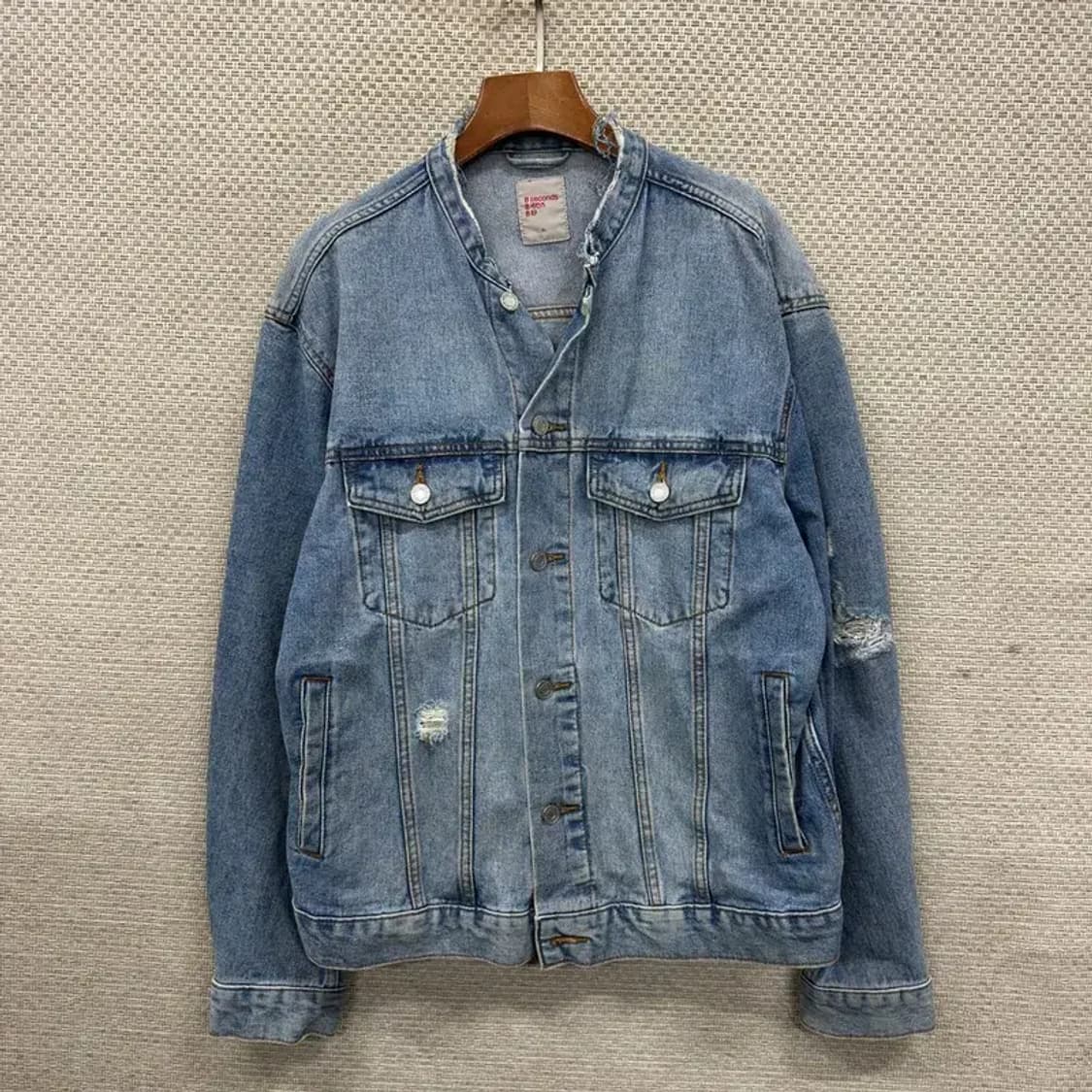 에잇세컨즈 데미지 백프린팅 데님 자켓 XL M09085 상품이미지1