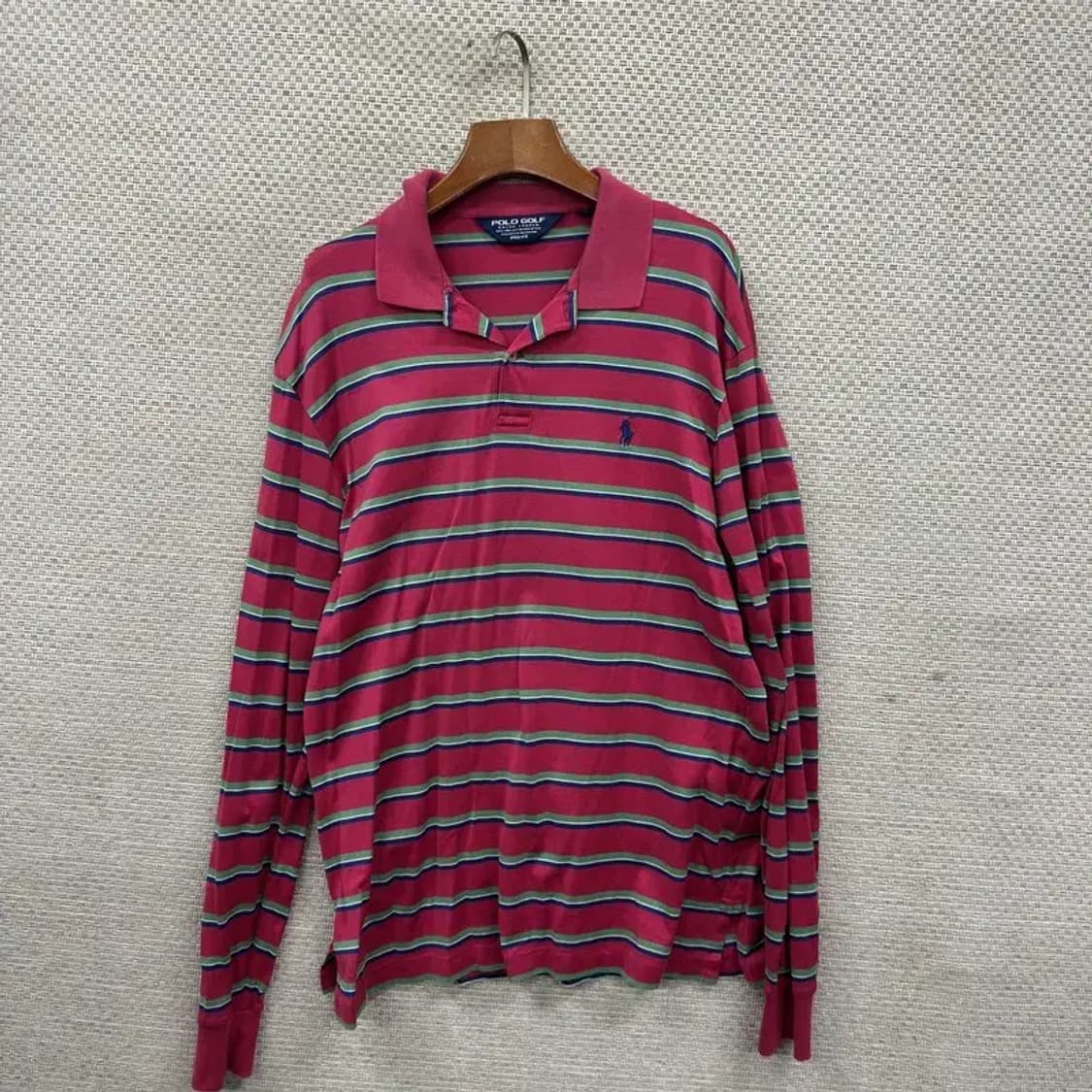 폴로 랄프로렌 골프 스트라이프 프로핏 긴팔 카라티 L M09197 상품이미지1