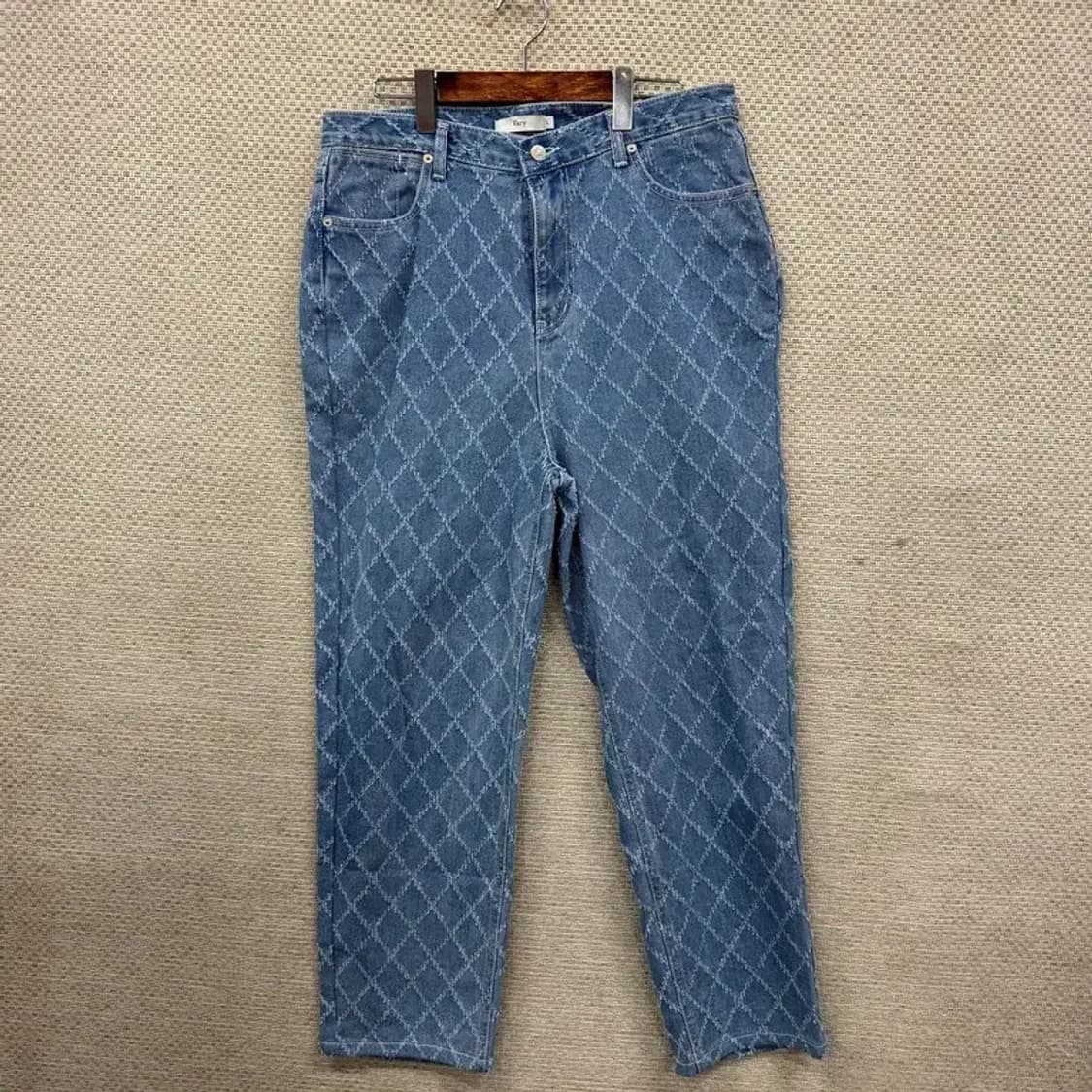 빈티지 다이아몬드 패턴 데님팬츠 청바지 L M09211 상품이미지1