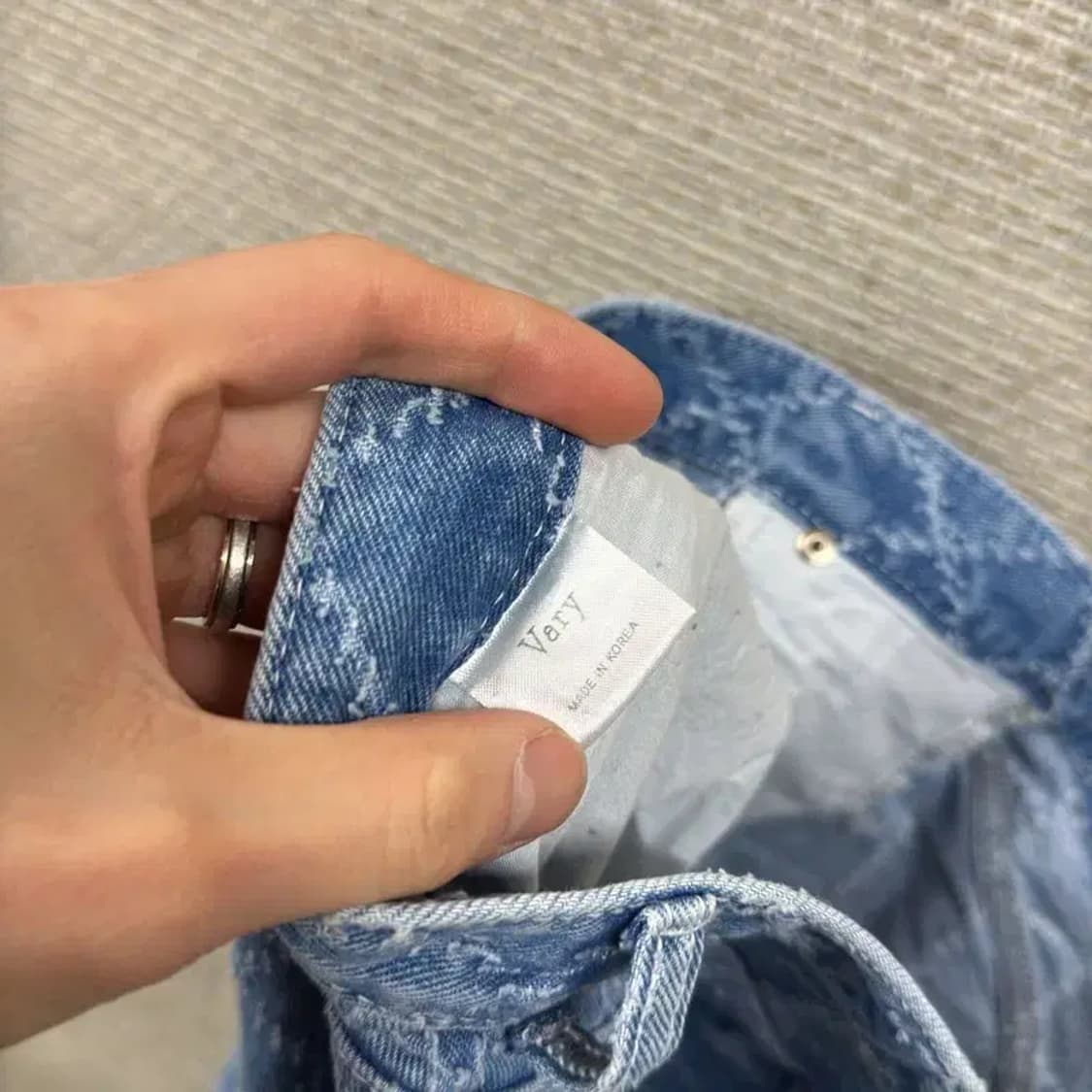 빈티지 다이아몬드 패턴 데님팬츠 청바지 L M09211 상품이미지4