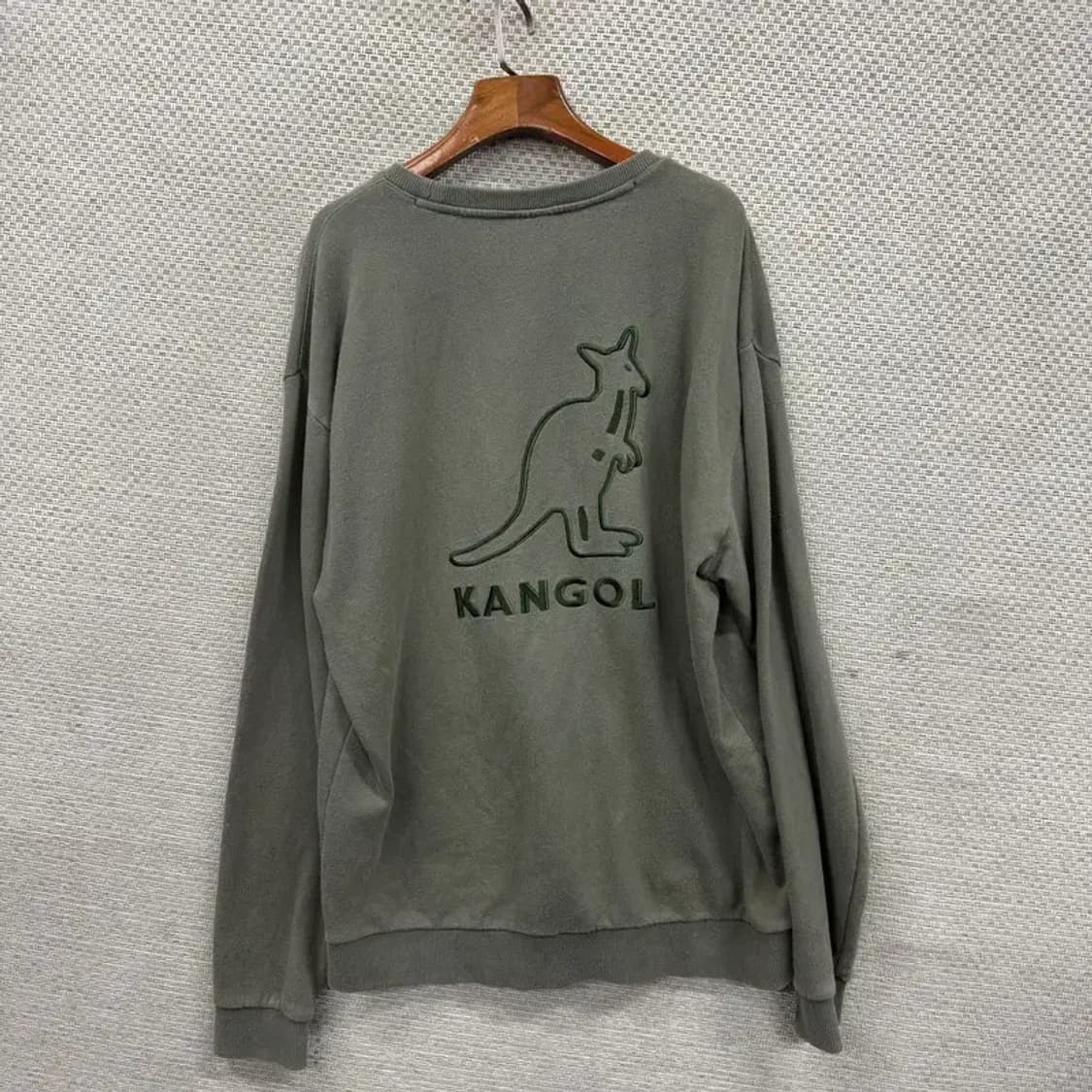 캉골 자수로고 캐주얼 카키 오버핏 맨투맨 L M09204 상품이미지2