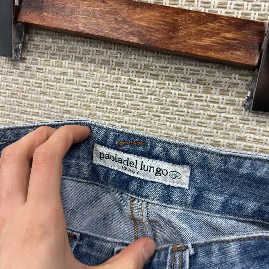 빈티지 포켓 디테일 워싱 데님 와이드팬츠 청바지 32인치 M09215 상품이미지3