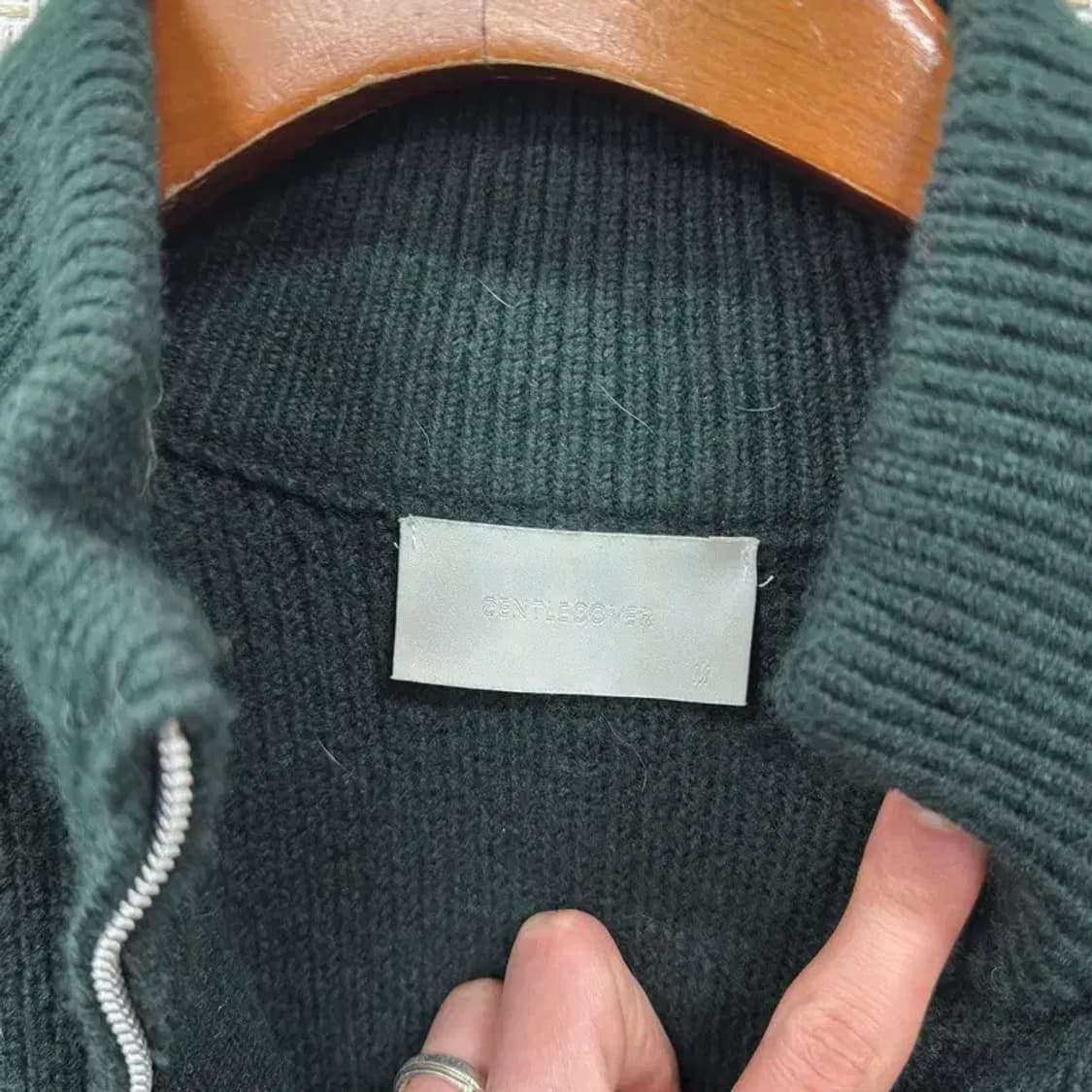 빈티지 캐주얼 울 그린 니트 집업 M M09306 상품이미지3