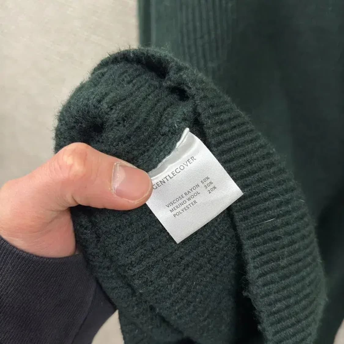 빈티지 캐주얼 울 그린 니트 집업 M M09306 상품이미지4