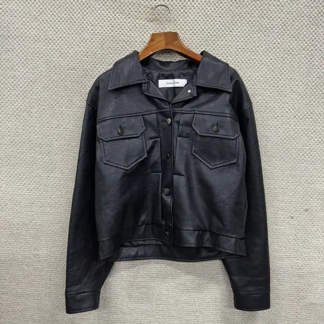 비바 글램 투포켓 가죽 자켓 100 M09320 상품이미지1