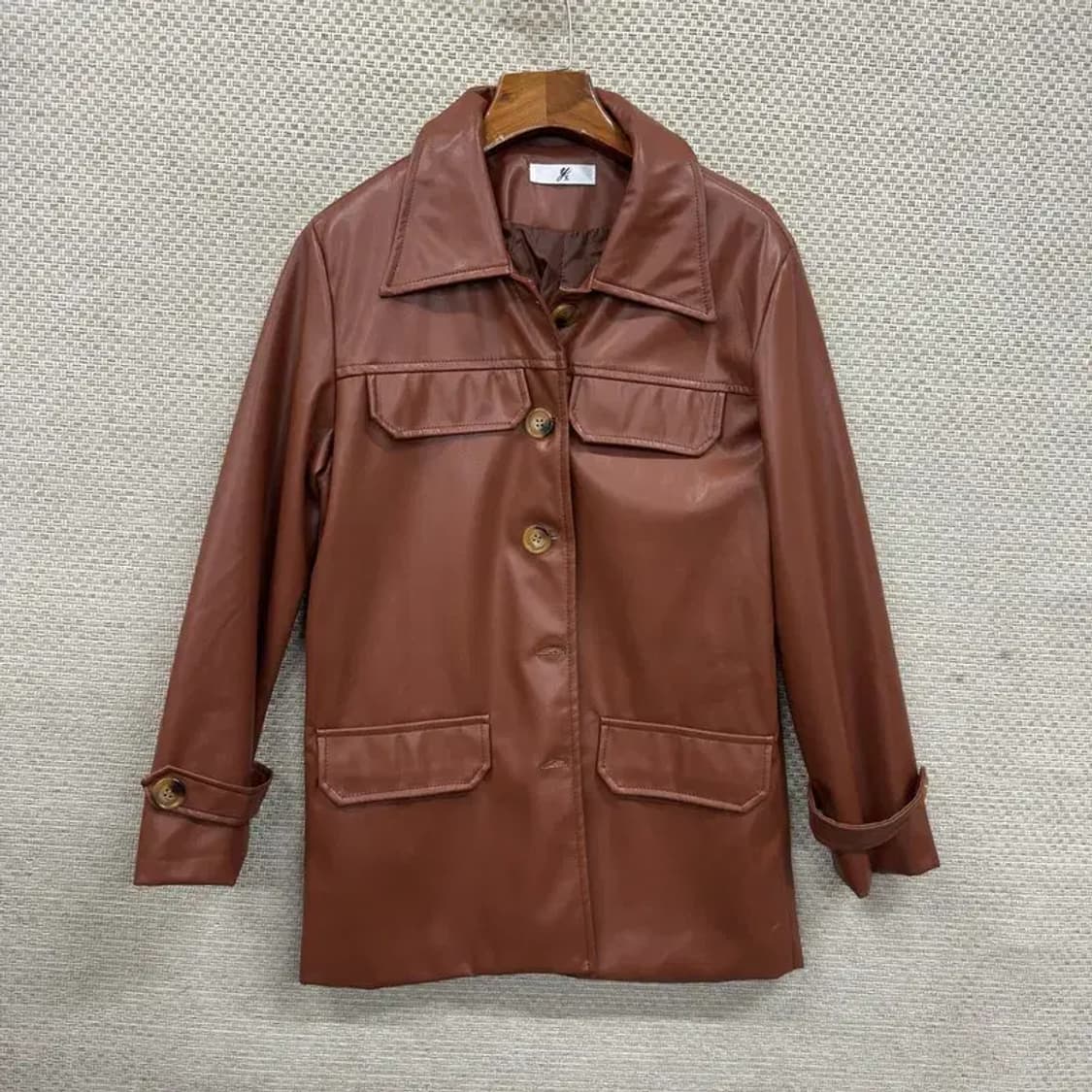 빈티지 브라운 롱 가죽 자켓 90 M09321 상품이미지1