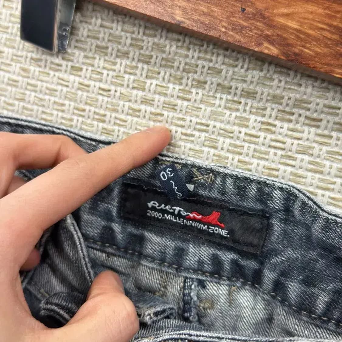 리에톤 빈티지 워싱 데님 와이드팬츠 청바지 30 M09334 상품이미지3