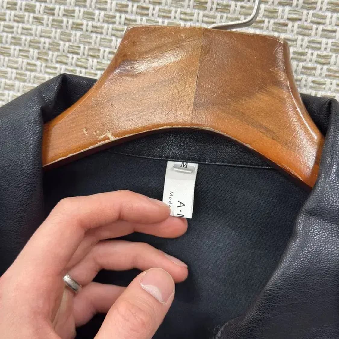 빈티지 크롭 가죽 자켓 M M09323 상품이미지3