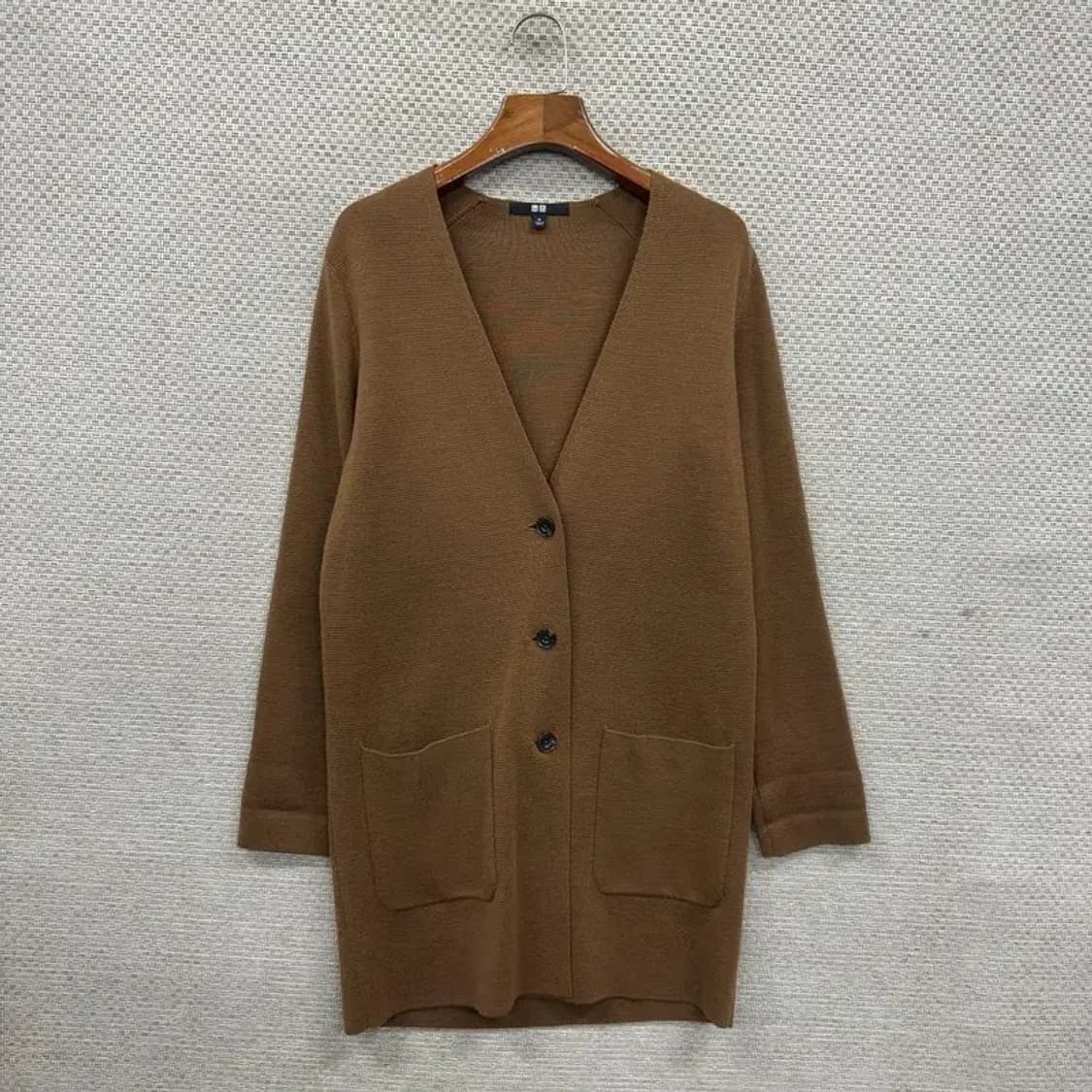 유니클로 브라운 캐주얼 울 롱 가디건 M M09431 상품이미지1