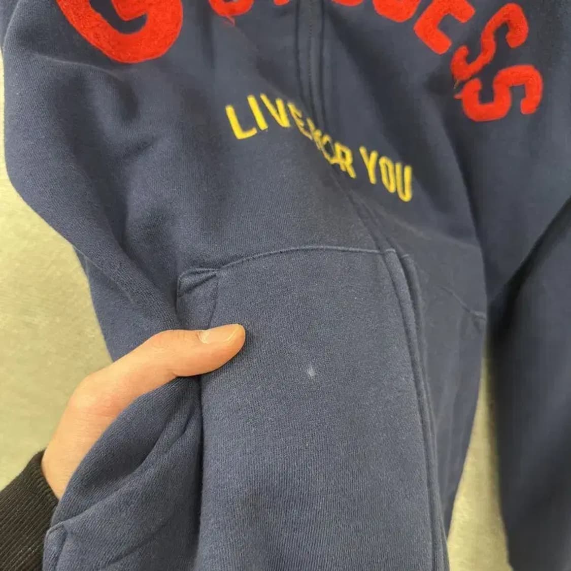 게스 약기모 센터자수 캐주얼 후드집업 L M09445 상품이미지5