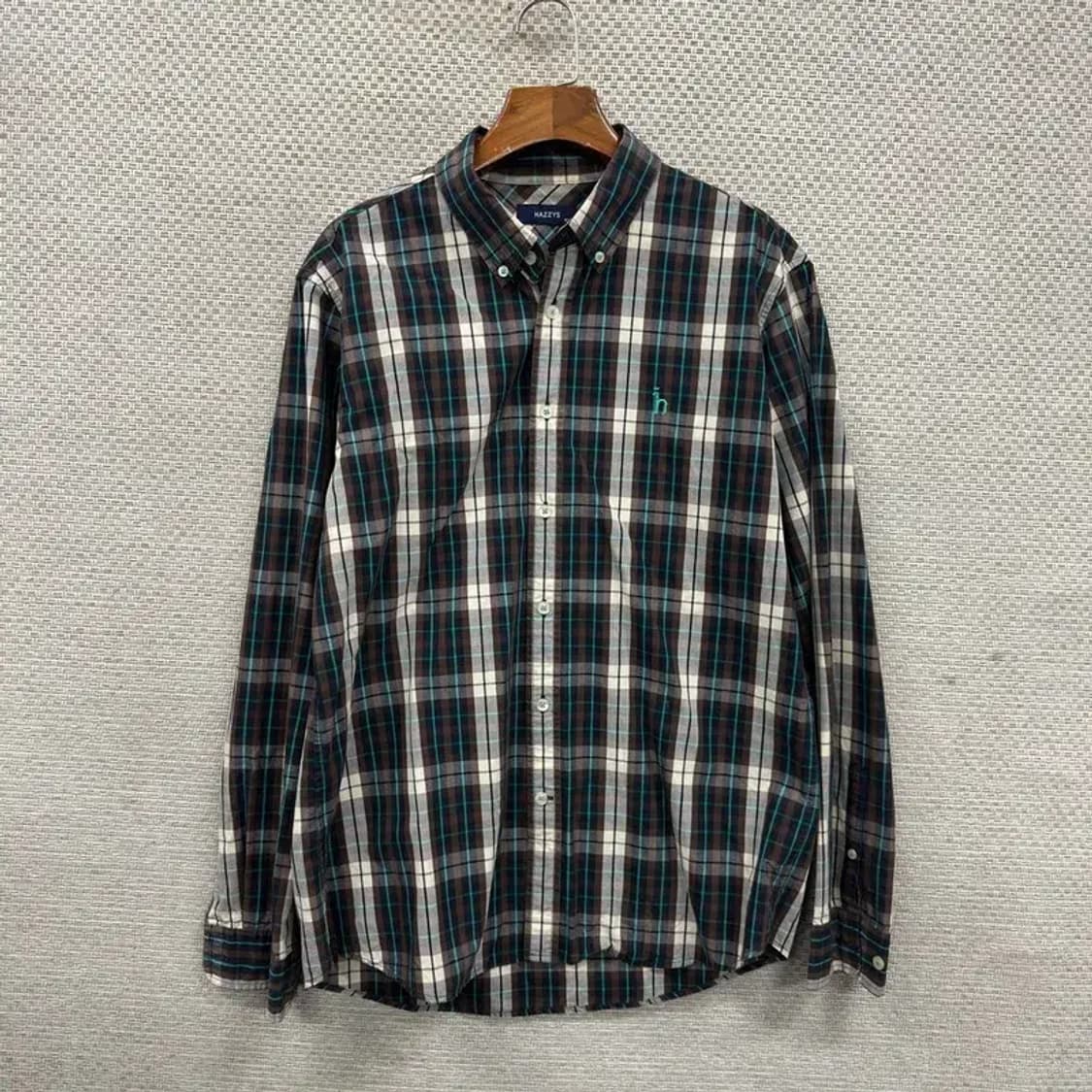 헤지스 캐주얼 자수로고 체크 셔츠 105 M09434 상품이미지1