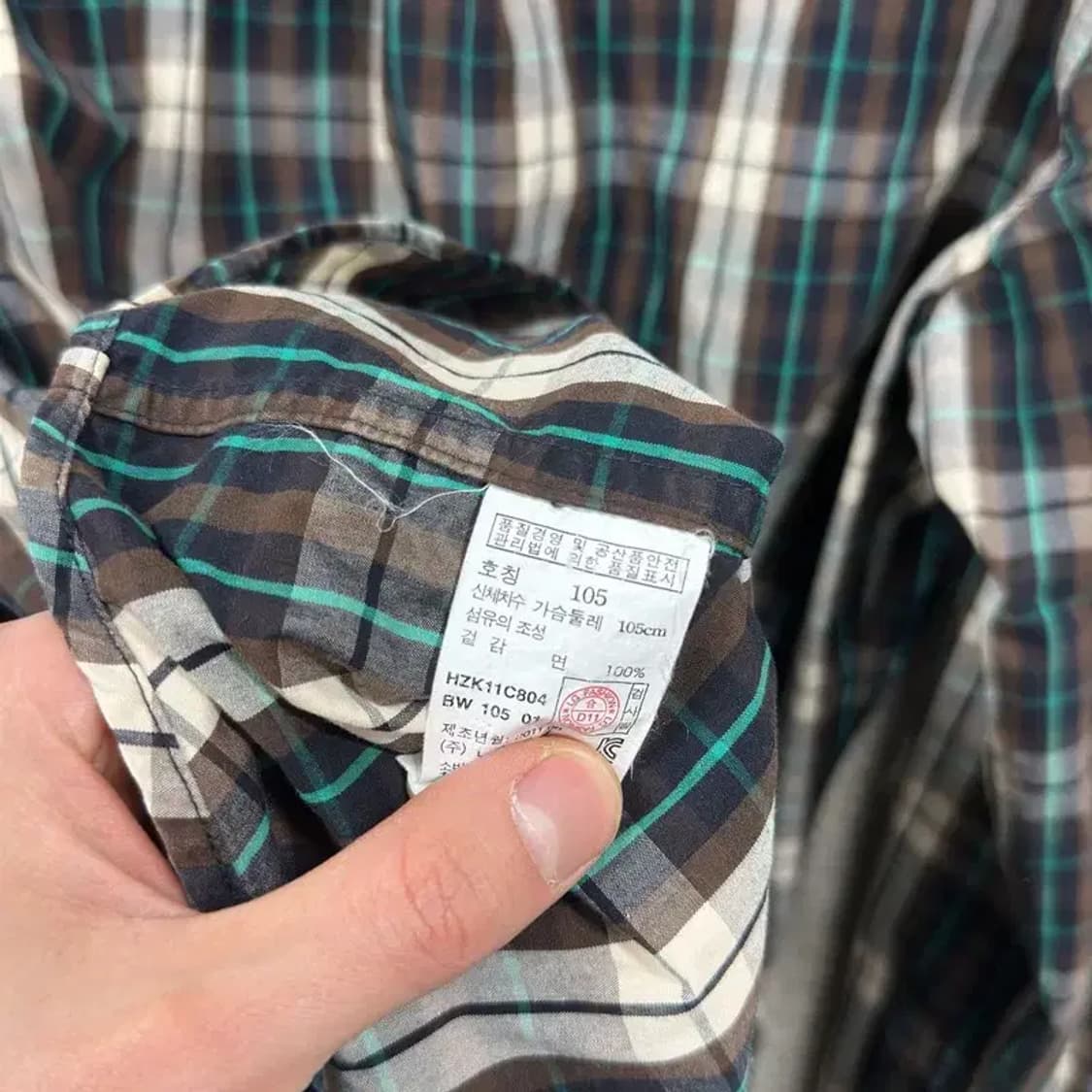 헤지스 캐주얼 자수로고 체크 셔츠 105 M09434 상품이미지4