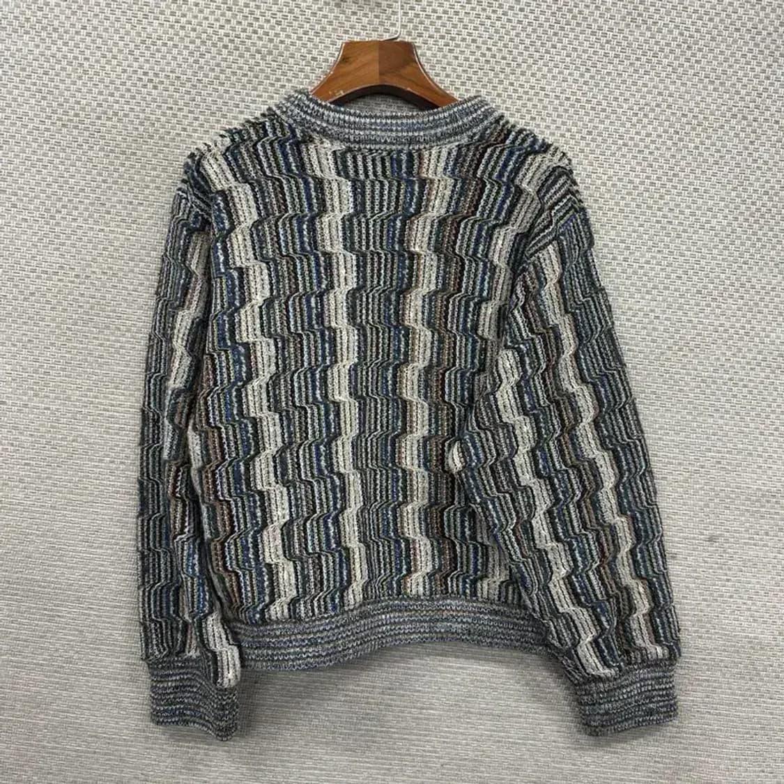 빈티지 패턴 스트라이프 라운드넥 크롭 니트 110 M09437 상품이미지2