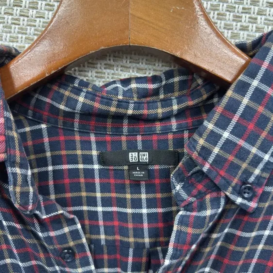 유니클로 캐주얼 체크 셔츠 L M09667 상품이미지3