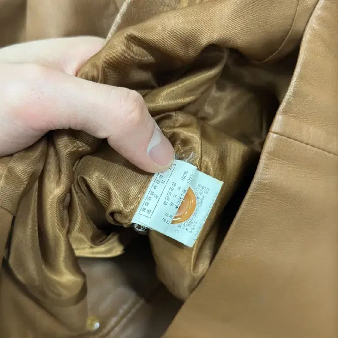 빈티지 브라운 양가죽 가죽 자켓 77 M09681 상품이미지4