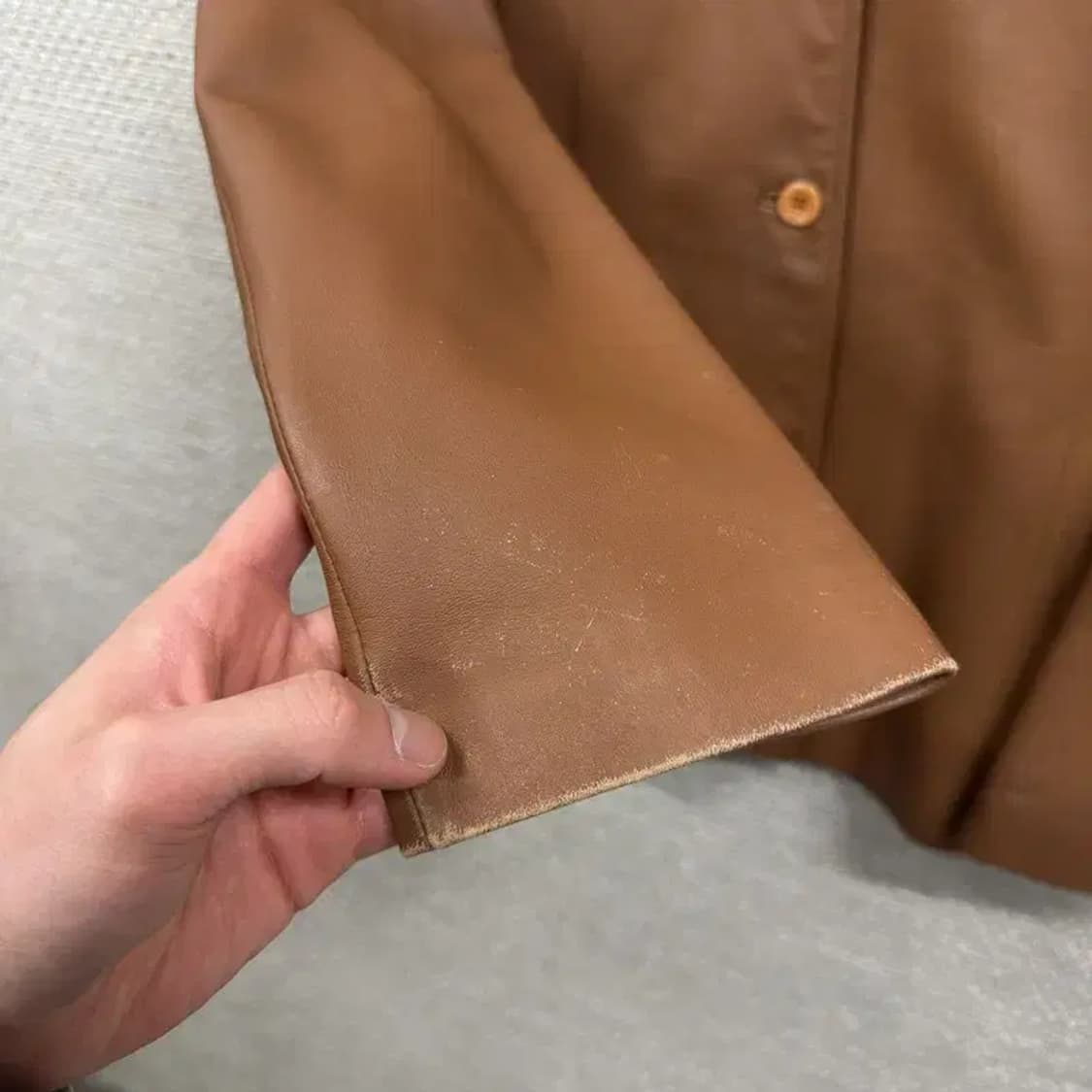 빈티지 브라운 양가죽 가죽 자켓 77 M09681 상품이미지5