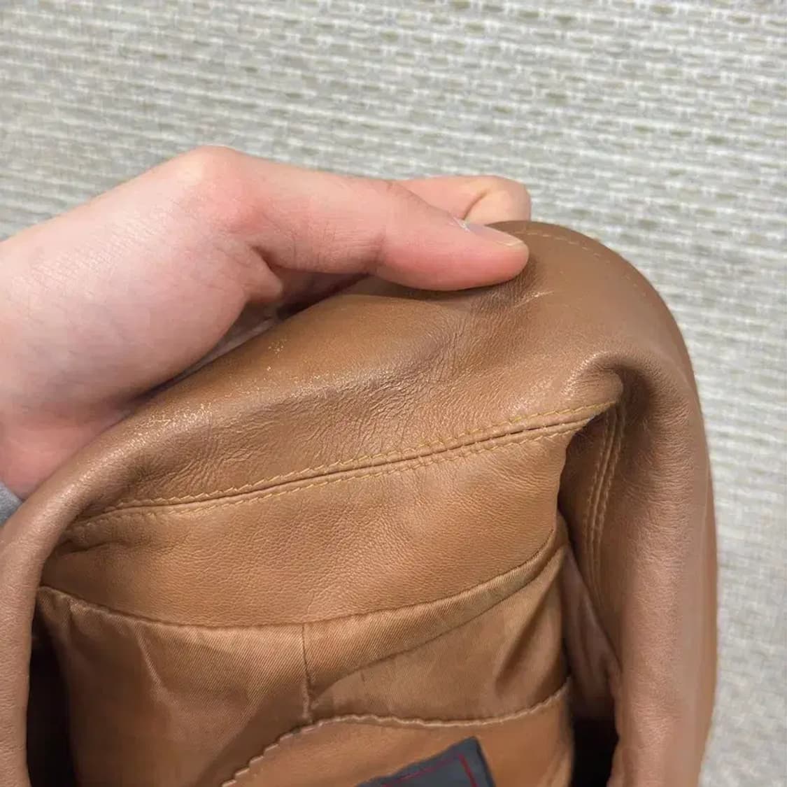 빈티지 브라운 양가죽 가죽 자켓 77 M09681 상품이미지9