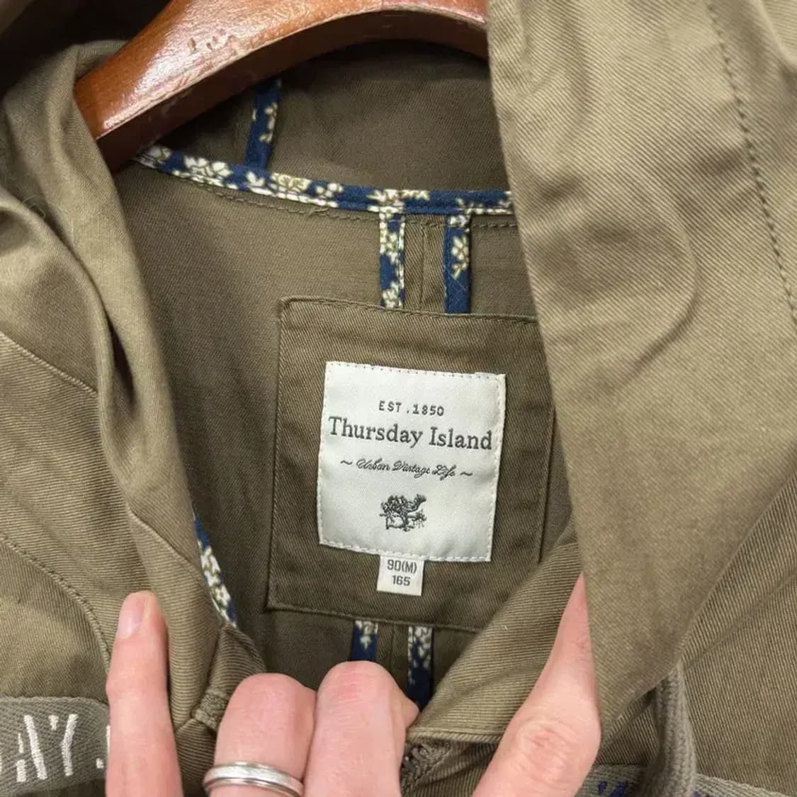 써스데이아일랜드 카키 롱 오버핏 야상 자켓 90 M08946 상품이미지3