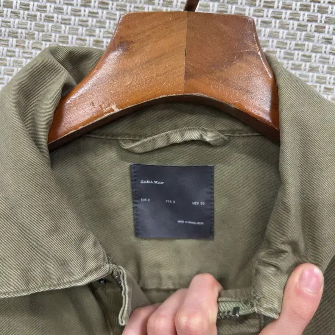 자라 카키 사이드자수 셔츠 자켓 S M08940 상품이미지3