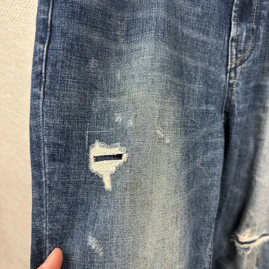 버커루 워싱 데미지 데님 청바지 31인치 M09808 상품이미지6