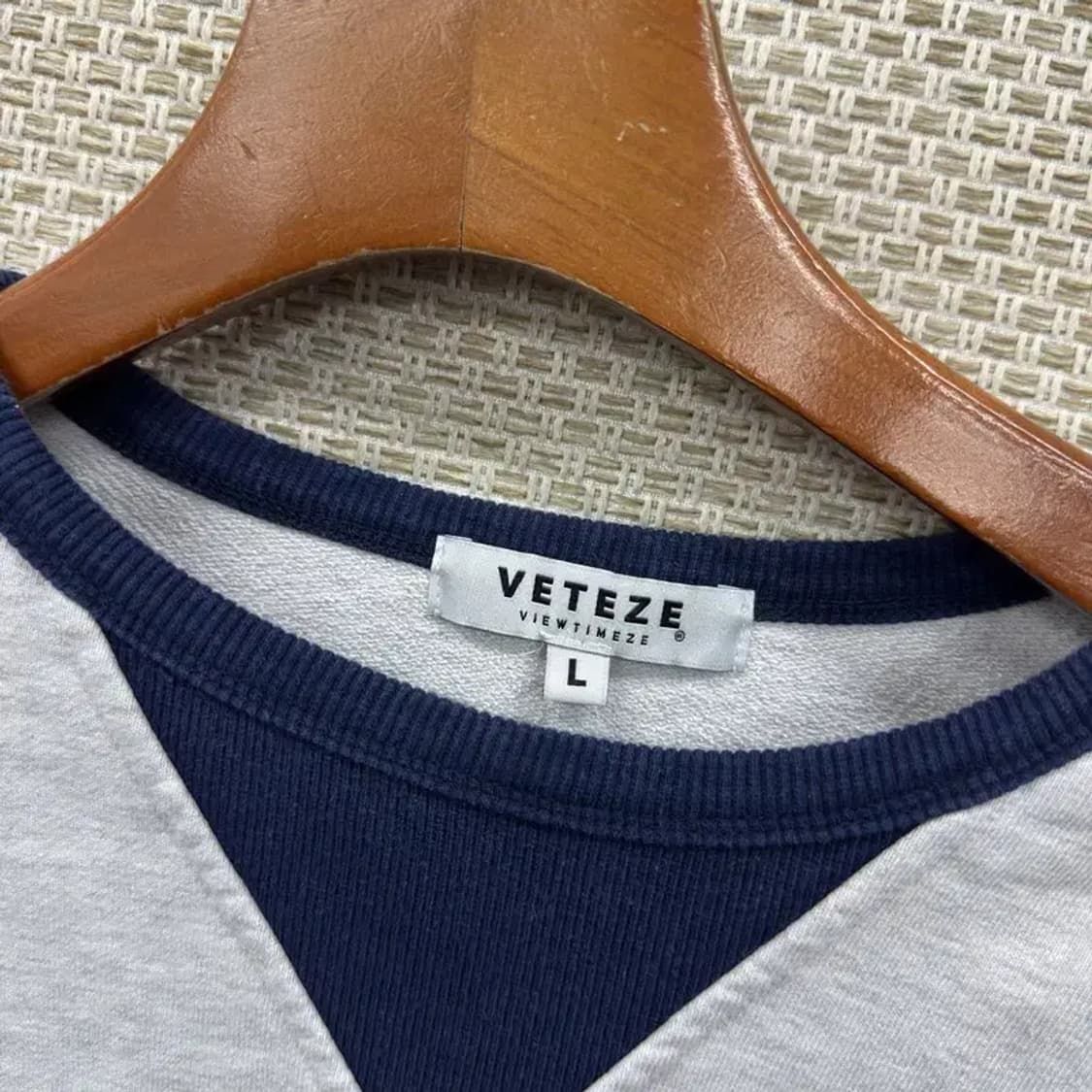 베테제 자수 캐주얼 배색 오버핏 맨투맨 L M09803 상품이미지3