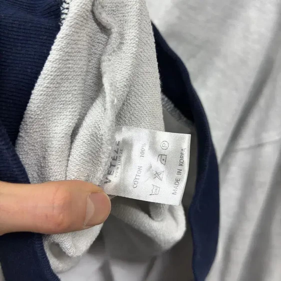 베테제 자수 캐주얼 배색 오버핏 맨투맨 L M09803 상품이미지4