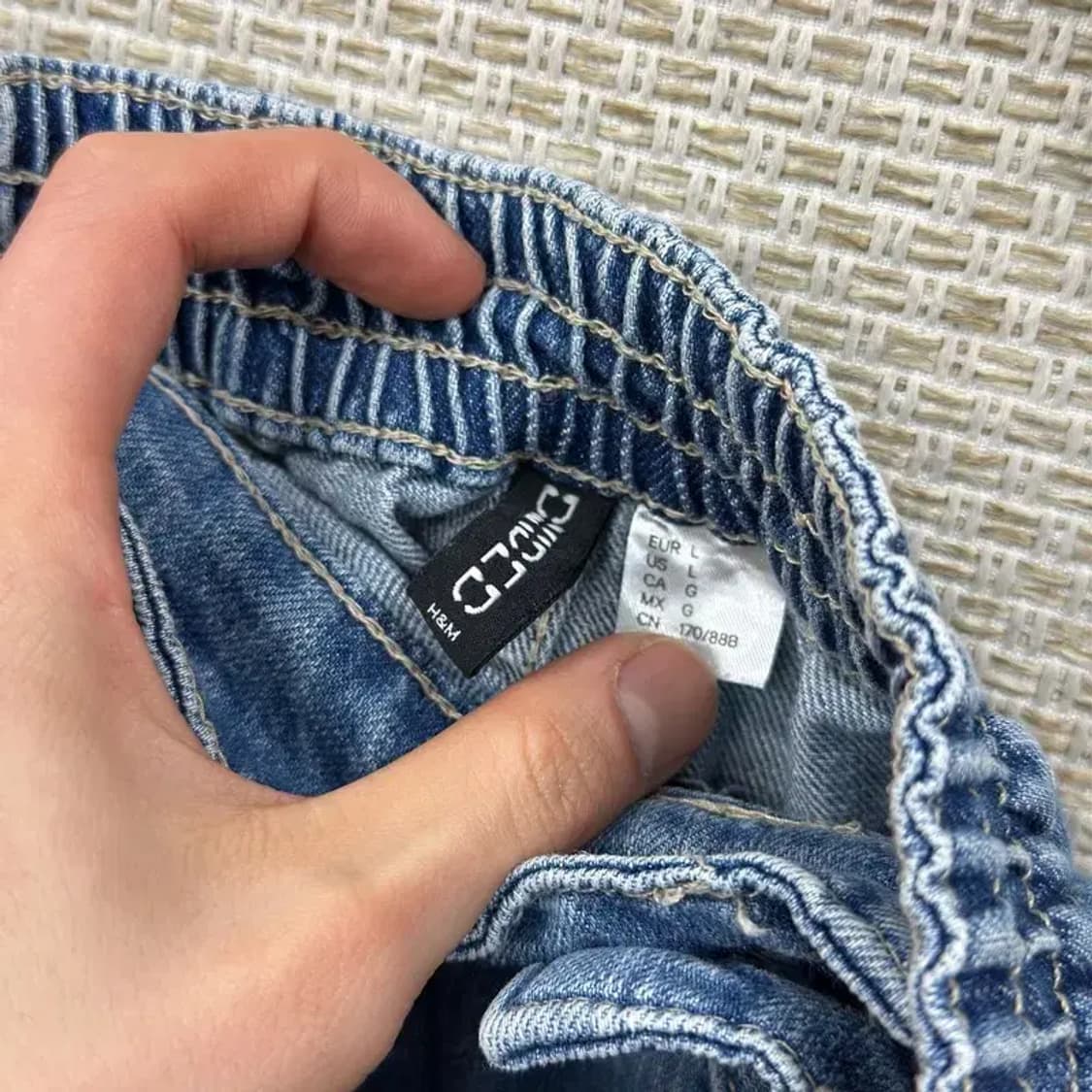 에이치앤엠 워싱 데님 카고 와이드팬츠 청바지 L M09815 상품이미지3