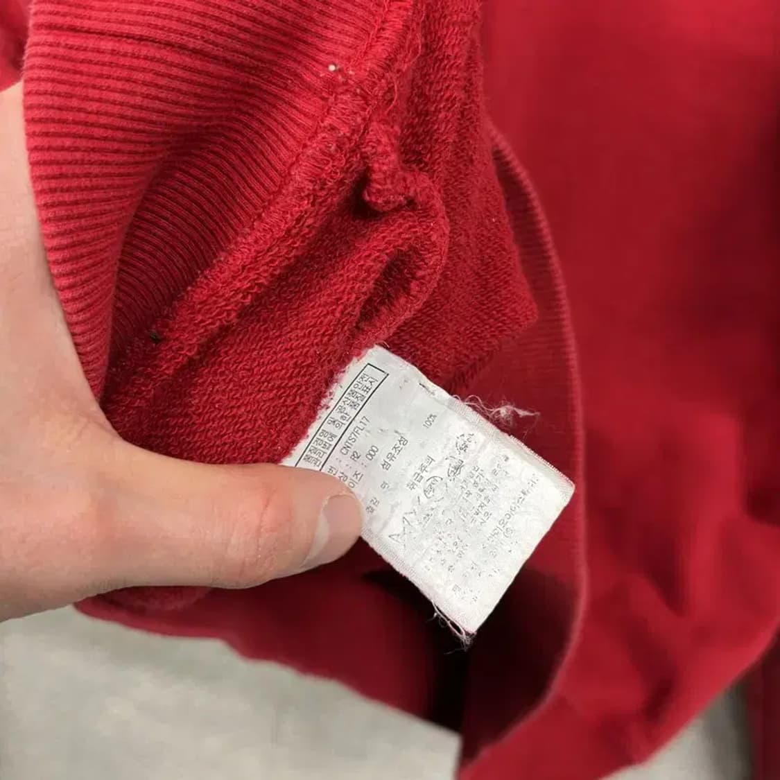 oioi 오아이오아이 레드 자수로고 캐주얼 후드티 110 M09798 상품이미지4