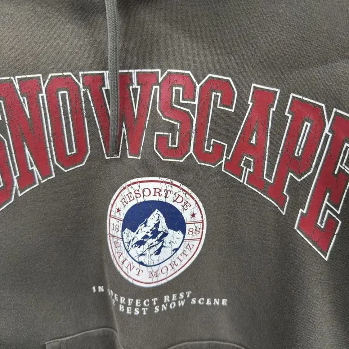 탑텐 카키 센터프린팅 약기모 후드티 110 M09801 상품이미지5