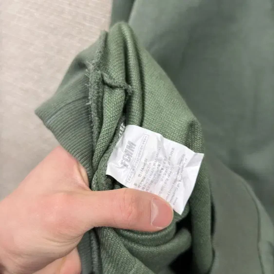 FCMM 카키 자수로고 캐주얼 맨투맨 L M09914 상품이미지4