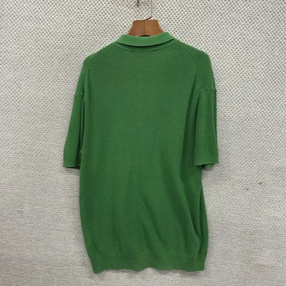 빈티지 그린 캐주얼 카라 반집업 반팔 니트 M M09916 상품이미지2