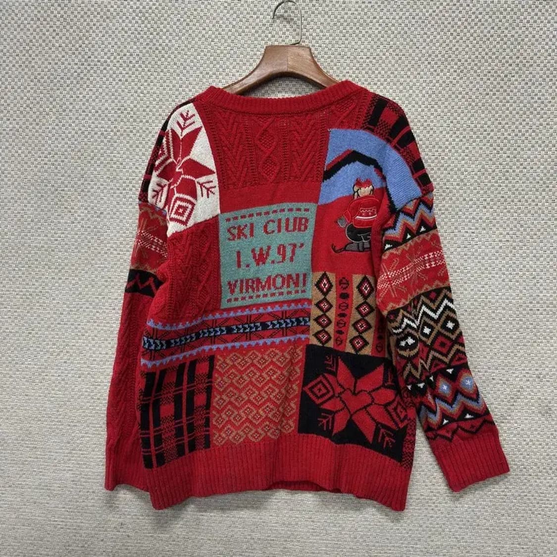 빈티지 캐주얼 패턴 라운드넥 니트 110 M09922 상품이미지2